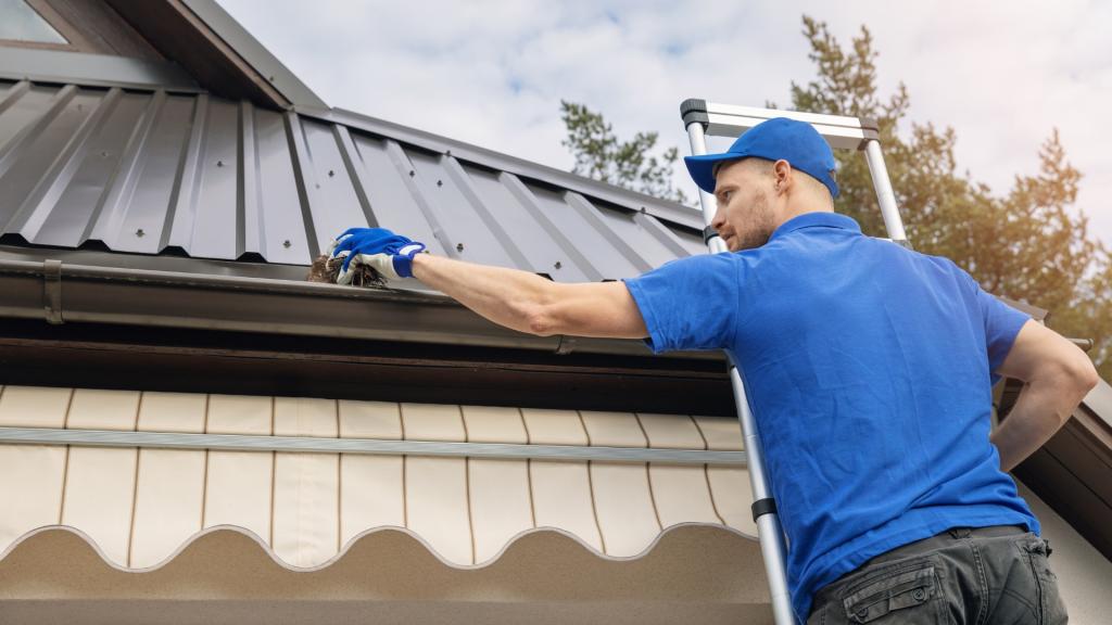 Routine winter roof maintenance in a Los Angeles home